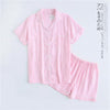 Japanese simple short pyjamas women 100% cotton short sleeves ladies pajama sets shorts Cute cartoon sleepwear women homewear