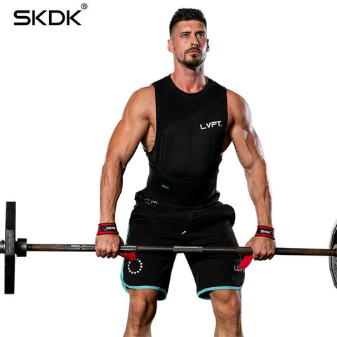 SKDK 2pcs/Pair Gym Fitness Weightlifting Hand Grips Band Dumbbell Training Wrist Support Ribbon Straps for barbell Pull up