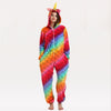Adults Animal Kigurumi Pajamas Sets Sleepwear Cosplay Zipper Women Men Winter Unisex unicornio Stitch Cartoon Unicorn Pajamas