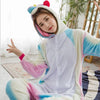 Adults Animal Kigurumi Pajamas Sets Sleepwear Cosplay Zipper Women Men Winter Unisex unicornio Stitch Cartoon Unicorn Pajamas