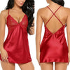 Women Short Satin Backless Sleepwear Ladies Sexy Lingerie Sleepdress Babydoll Nightdress Nightgown Sleepshirts Homewear