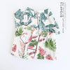 Green Palm Leaf Print Revere Collar Pajama Set Summer Casual Sleepwear Women Elastic Waist Sleepwear With Botton 2 Pieces Sets