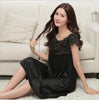 Fdfklak M-4XL Large Size Nightgowns Women Night Dress Sleepwear Gown Night 2018 Summer Women's Silk Dress Sexy Nightgown Q820