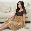 Fdfklak M-4XL Large Size Nightgowns Women Night Dress Sleepwear Gown Night 2018 Summer Women's Silk Dress Sexy Nightgown Q820