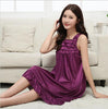Fdfklak M-4XL Large Size Nightgowns Women Night Dress Sleepwear Gown Night 2018 Summer Women's Silk Dress Sexy Nightgown Q820