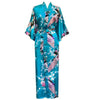Floral Peacock Women Wedding Party Bride Bridesmaid Robe Plus Size 3XL Rayon Kimono Bathrobe Sexy Sleepwear Long Nightgown