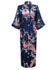 Floral Peacock Women Wedding Party Bride Bridesmaid Robe Plus Size 3XL Rayon Kimono Bathrobe Sexy Sleepwear Long Nightgown