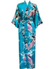 Floral Peacock Women Wedding Party Bride Bridesmaid Robe Plus Size 3XL Rayon Kimono Bathrobe Sexy Sleepwear Long Nightgown