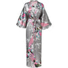 Floral Peacock Women Wedding Party Bride Bridesmaid Robe Plus Size 3XL Rayon Kimono Bathrobe Sexy Sleepwear Long Nightgown