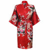 Floral Peacock Women Wedding Party Bride Bridesmaid Robe Plus Size 3XL Rayon Kimono Bathrobe Sexy Sleepwear Long Nightgown