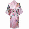 Floral Peacock Women Wedding Party Bride Bridesmaid Robe Plus Size 3XL Rayon Kimono Bathrobe Sexy Sleepwear Long Nightgown