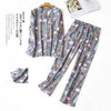 Korea Cute cartoon 100% cotton pyjamas women pajamas sets autumn 100% Brushed cotton winter warm women sleepwear pijamas mujer