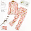 Korea Cute cartoon 100% cotton pyjamas women pajamas sets autumn 100% Brushed cotton winter warm women sleepwear pijamas mujer