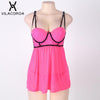 Women Sexy Nightwear Sexy Sling Nightgown Large Size Steel Plate Chest Pad Sling Sleep Shirts Female Sleepwear Night Dress