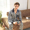 CEARPION Men Satin Pajamas Set Silky Sleepwear Long Sleeved Nightgown 3XL  Plus Striped Nightwear Home Sleep Suit Lounge Wear
