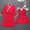 Sexy Red Women Mini Robe Nightwear Nightdress Nighty Nightgown Suspender Skirt Sleepwear Rayon Sleeveless For Female M-XXL