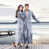 Men's Long Robe Microfiber  Flannel  Fleece Flannel Floor- Length Plus Size Bathrobe  Robes Sleepwear Loungewear Nightgown