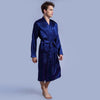 Chinese Men's Wine Red Satin Robe With Belt Kimono Bathrobe Gown Nightgown Sleepwear Home Leisure Pajamas S M L XL XXL D202-10