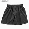 INCERUN 2019 Hot Sale Silk Satin Men Sleep Boxer Bottoms Pajama Lounge Shorts Sleepwear Homewear Solid Underwear Men S-5XL