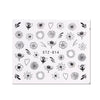1 Sheet Black White Leaf Nail Art Sticker Slider Flower Water Decals Decor Watermark Tattoo Manicure Accessories LASTZ808-815