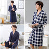 Men New Robe Autumn Casual Home Wear Solid Color Sleepwear Male Dressing Gown Loose Nightgown Oversize Kimono Bathrobe