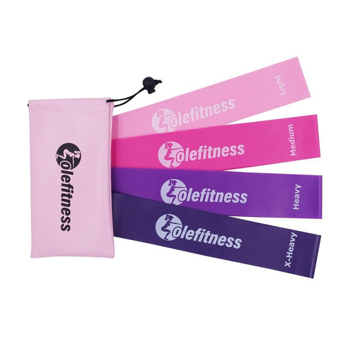 Olefitness Resistance Loop Bands Pink Set of 3 with Carrying Bag Elastic Bands Women Exercise Equipment for Home and Gym Workout