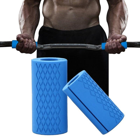1 Pair Dumbbell Barbell Grip Bar Pad Handles Silicone Anti-slip Protect Pull Up Weightlifting Kettlebell Fat Grips Gym Support