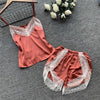 Summer Women Robe Set Silk Rayon Bath Robes Dress Kimono Gowns Sexy Lace Sleepwear 3PCS Sleep Suit Home Clothing M-XXL S0110