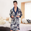Men's Long Sleeve Robes Rayon Casual Sleepwear Nightwear Chinese Novelty Style Print Animals Nightgown Loose Bathrobe Robe