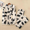 2019 New Pajamas Women Kawaii Cartoon Pajamas 100% Brushed Cotton Female Cute Night Suit Long Sleeve Sleepwear Big yard S-L
