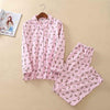 2019 New Pajamas Women Kawaii Cartoon Pajamas 100% Brushed Cotton Female Cute Night Suit Long Sleeve Sleepwear Big yard S-L