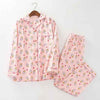 2019 New Pajamas Women Kawaii Cartoon Pajamas 100% Brushed Cotton Female Cute Night Suit Long Sleeve Sleepwear Big yard S-L