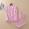2019 New Pajamas Women Kawaii Cartoon Pajamas 100% Brushed Cotton Female Cute Night Suit Long Sleeve Sleepwear Big yard S-L