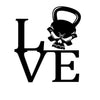 13.7X15.8CM LOVE KETTLEBELL SKULL Personality Vinyl Decal Black/Silver Car Sticker Car-styling S8-0897