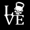 13.7X15.8CM LOVE KETTLEBELL SKULL Personality Vinyl Decal Black/Silver Car Sticker Car-styling S8-0897
