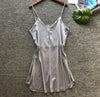 QWEEK Women Robe Sets 2 Pieces Sets Spring 2019 Sleepwear Robe Female Sexy Ladies Nightwear Home Clothes Casual Nightdress