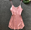 QWEEK Women Robe Sets 2 Pieces Sets Spring 2019 Sleepwear Robe Female Sexy Ladies Nightwear Home Clothes Casual Nightdress