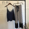 Sleepwear Female Sexy Lace Elegant Satin Pajamas 2019 Spring Autumn Women Silk Pijama Sets High Quality Vest+Long Pants 2Pieces