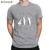 Kettlebell Magic Unicorn Outline T Shirt Top Quality Designs New Summer Mens Streetwear Shirt Men Fashions Standard Top Tee