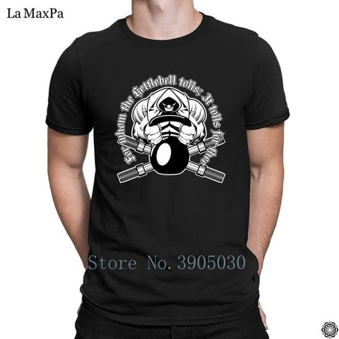 Custom Streetwear Letter T-Shirt For Mens Kettlebell Gyms T Shirt Awesome Tshirt O-Neck Breathable Men's Tee Shirt Anti-Wrinkle