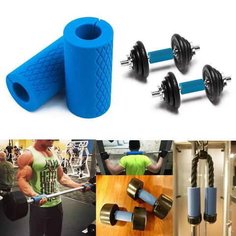 1 Pair Anti-slip Weight Lifting Barbell Dumbbell Grips Kettlebell Handle Grip Gym Weightlifting Pull Up Silicon Thick Bar Pads