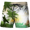 Loose Elastic Waist Men T Shorts Quick Dry Bodybuilding Breathable 3D Printer Clothing Short Summer Coconut Palm Tree Beach Male