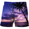 Loose Elastic Waist Men T Shorts Quick Dry Bodybuilding Breathable 3D Printer Clothing Short Summer Coconut Palm Tree Beach Male