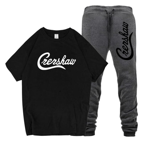 Men Outfits Nipsey Hussle Hip Hop 2 Piece Set Men T-Shirt Two Piece Short Set For Men's Crop Top Men Clothing CRENSHAW Sets
