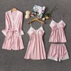 Silk Pajamas for Women Sleepwear Suit New 2019 Summer Pijama Mujer Sexy Lace Lingerie Female Pyjama Satin Pajama Set Nightwear