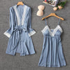 Silk Pajamas for Women Sleepwear Suit New 2019 Summer Pijama Mujer Sexy Lace Lingerie Female Pyjama Satin Pajama Set Nightwear