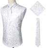 Brand Gold Mens Suit Vest+Tie+Pocket Square 3pcs Set Paisley Floral Sleeveless Wedding Waistcoat Men Party Club Prom Gilet Homme