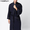 Women Men Robe Pajamas Long Sleeve Kimono Sleepwear Belt Solid Couple Male Ladies Bathrobes Comfy Fashion Nightgown Homewear 5XL