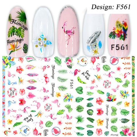 1pcs 3D Nail Slider Black Russia Letter Sticker Summer Flamingo Decals Adhesive Manicure Tips Nail Art Decorations CHF554-563