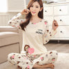2019 Pyjama Women Pajamas Sets Spring Summer Long Sleeve Thin Print Cute Sleepwear Big Girl Pijamas Mujer Leisure Student Pajama